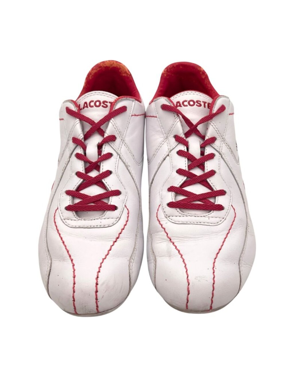 Vintage Lacoste Sport Zanta 53Z Womens Tennis Shoes Size 11 White Pink Leather - Picture 3 of 16